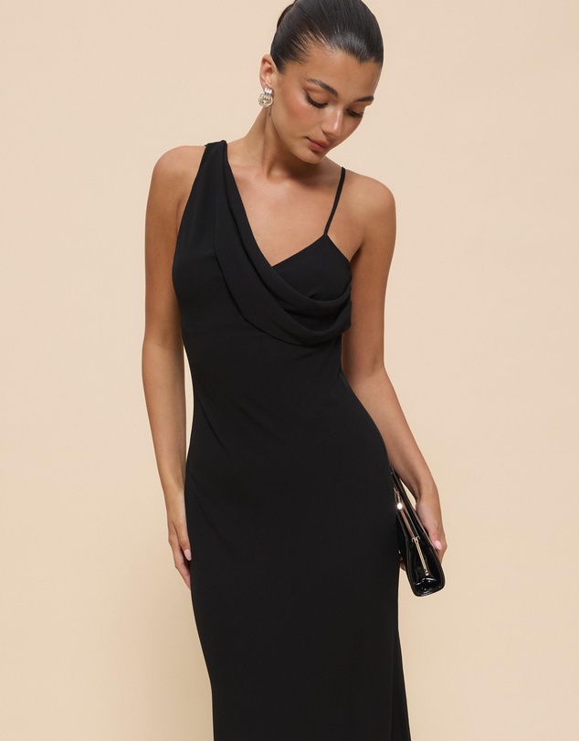 CHANCERY - Elly Asymmetric Draped Cowl Maxi Dress