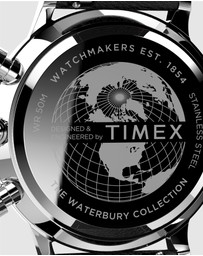 TIMEX - Timex Waterbury Classic Chronograph 40mm Stainless Steel Case with Black Leather Strap