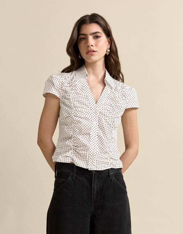 MVN - Polka Dot Rouched Shirt