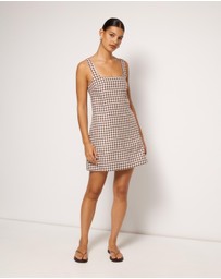 AERE - Nolana Gingham Shift Mini Dress