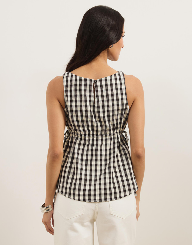 Atmos&Here - Greta Gingham Peplum Top