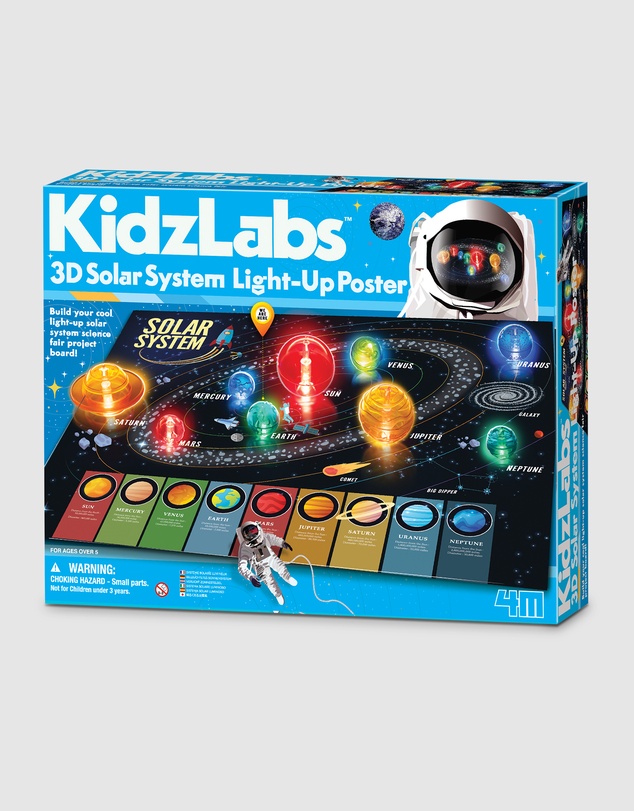 4M - KidzLabs - 3D Solar System Light-Up Poster Board