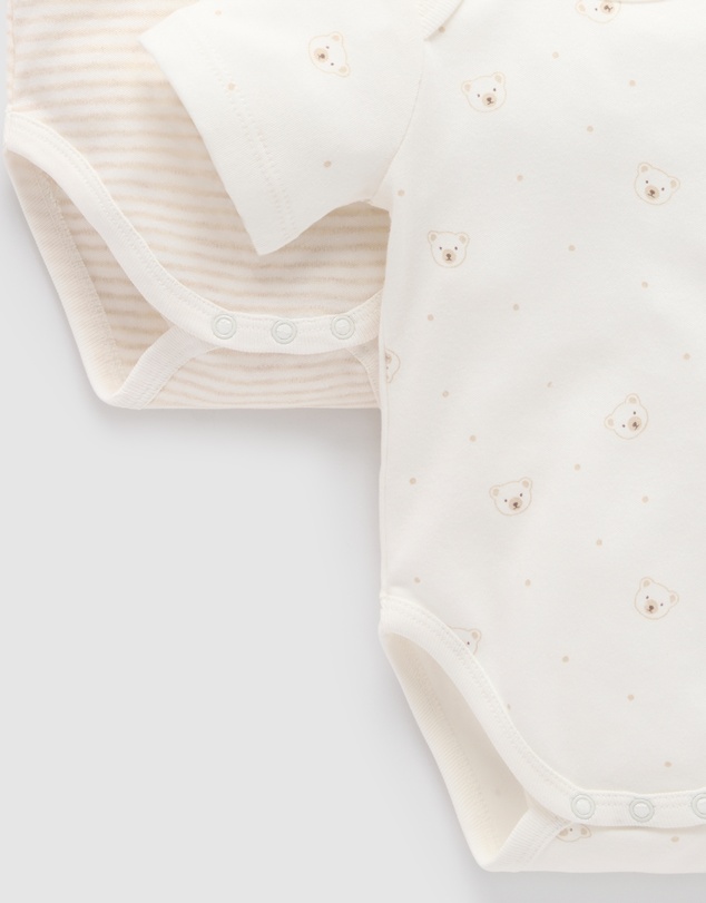 Purebaby - 2 Pack Short Sleeve Bodysuit - Babies