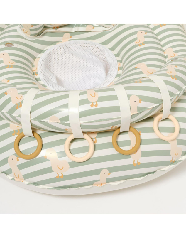 Sunnylife - Interactive Baby Float Duck - Sage Stripe