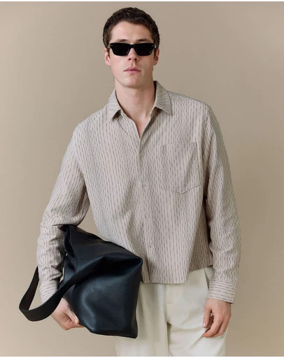 Percival - Leland Cuban Boxy Long Sleeve Shirt