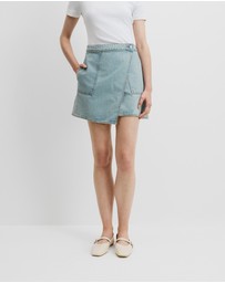 Country Road - Denim Wrap Mini Skirt