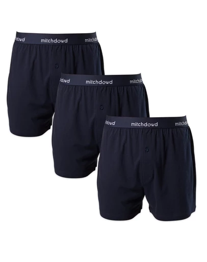 Mitch Dowd - Loose Fit Knit Boxer Shorts 3 Pack - Navy