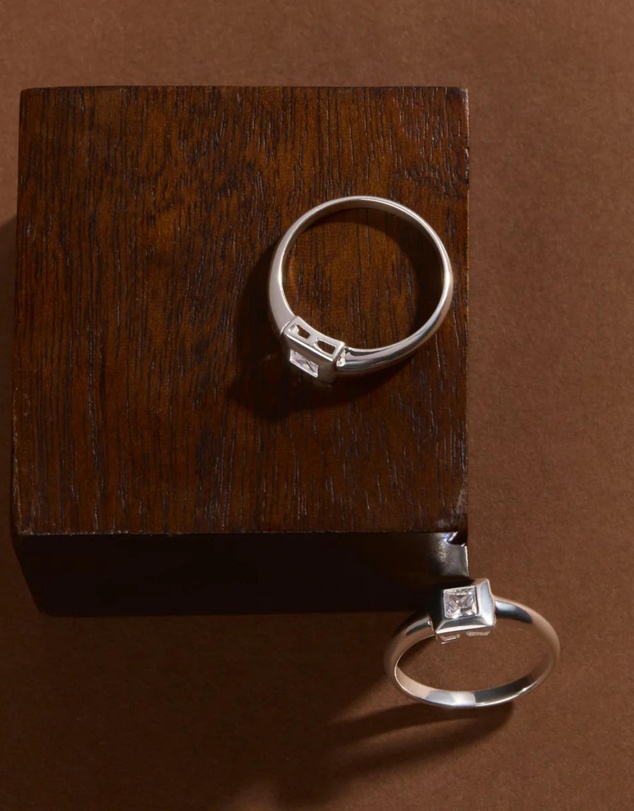 Najo - Halo Silver Cubic Zirconia Ring