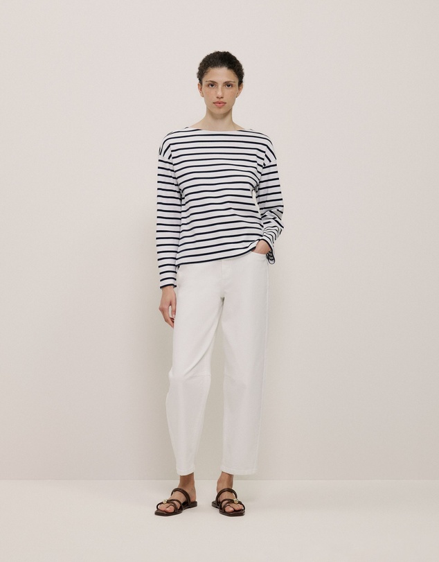 Trenery - Australian Cotton Blend Tapered Leg Jean in White