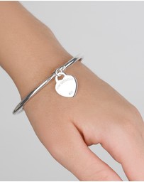 Von Treskow - Art Deco Bangle (3mm) with VT Flat Heart