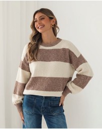 Esther & Co - Arliss Knit - Ivory Stripe