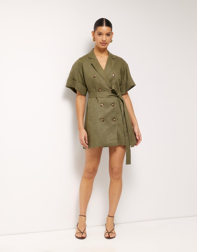 AERE - Cassia Linen Mini Dress