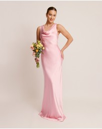 Six Stories - Cowl Front Satin Bridesmaid Dress