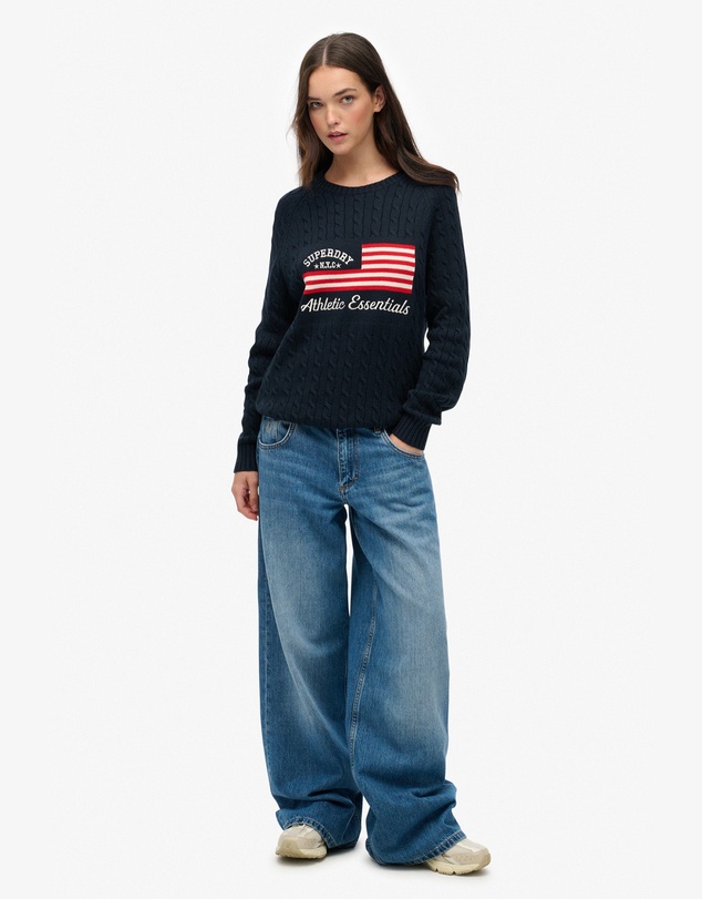 Superdry - Slouchy Cable Flag Knit