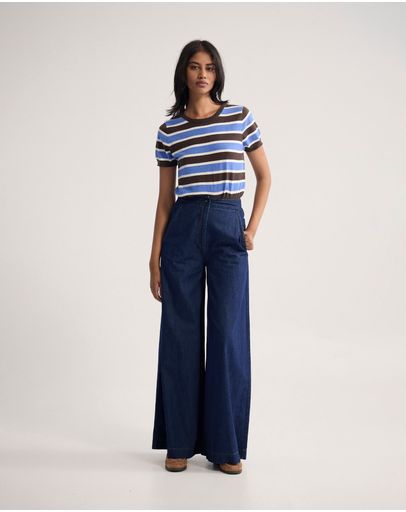 Chocolate/Ivory/Blue