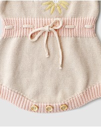 WITH LOVE FOR KIDS - Long Sleeve Knitted Romper - Babies