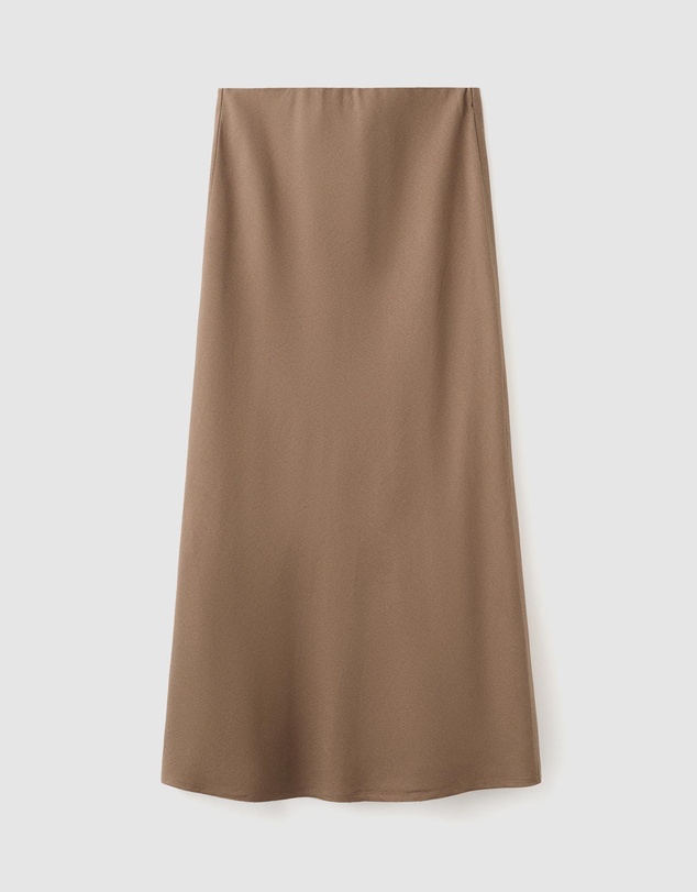 M.N.G - Linen-Blend Straight Skirt