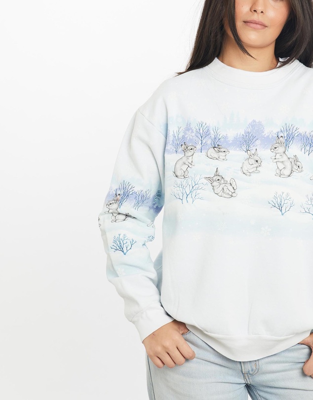 Vintage by The Real Deal - Pre Loved - Vintage 90s Bunny Winter Wildlife Sweatshirt