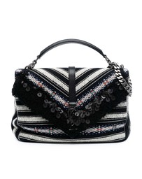 Pre-Loved by Azura Reborn - Pre-Loved Large Chevron Berber Monogram College Satchel