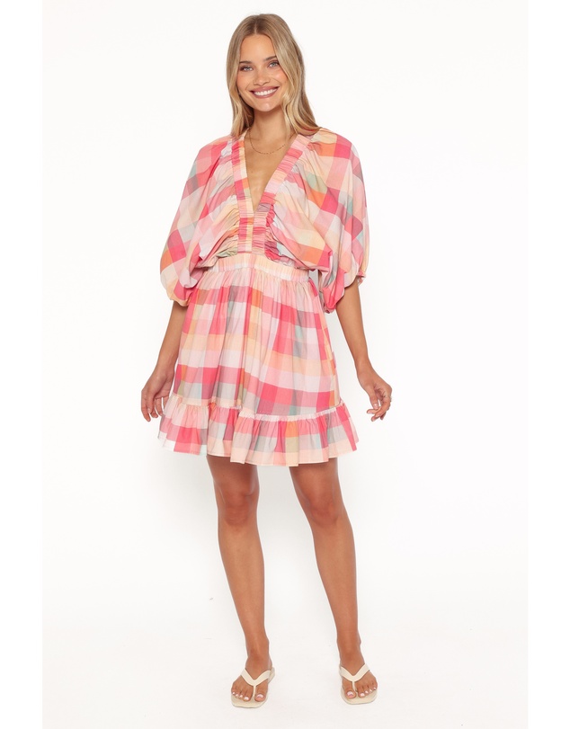 Petal & Pup - Itsy Mini Dress - Pink Picnic Plaid