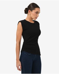 Forcast - Sarah Padded Ruched Jersey Top
