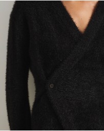 Atmos&Here - Cara Asymmetric Buttoned Knit Cardigan