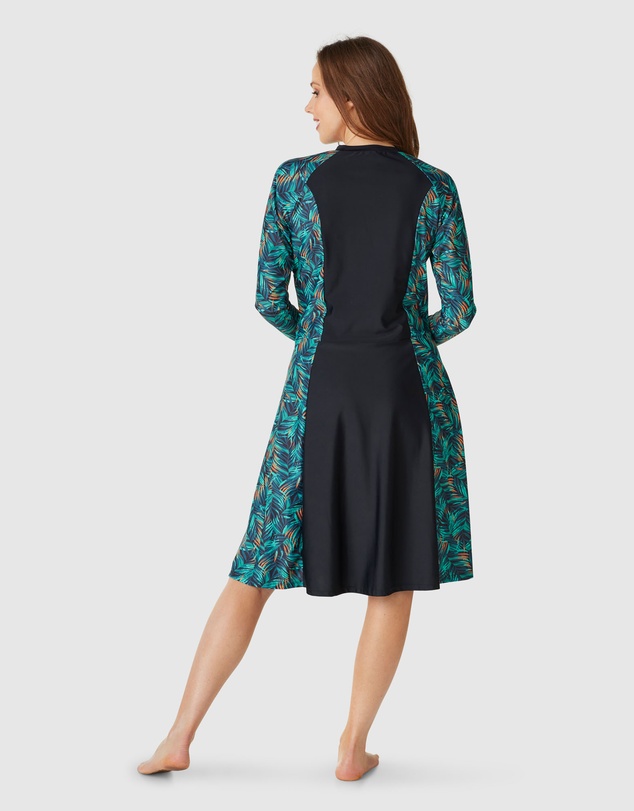 Modest Mermaid - Forest Oasis zip swim dress SPF50+