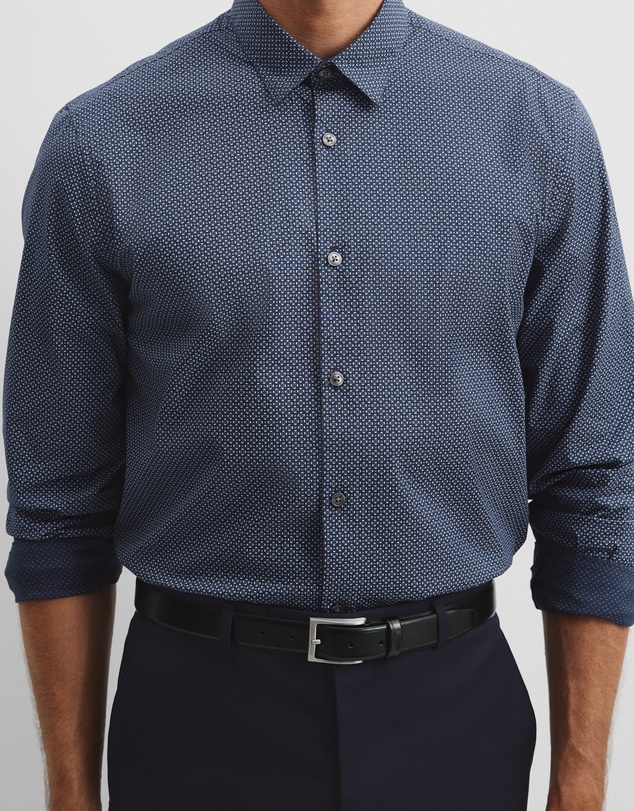 Country Road - Long Sleeve Slim Fit Cotton Stretch Print Shirt