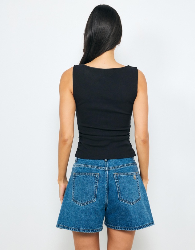 AERE - Cotton Ruched Tank