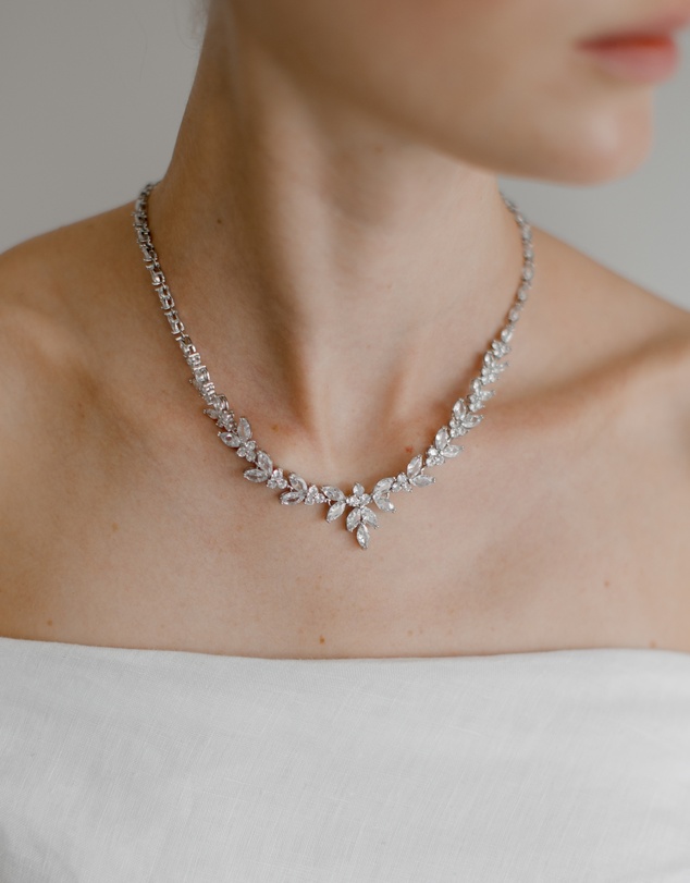 The White Collection - Courtney - Statement Silver Bridal Necklace
