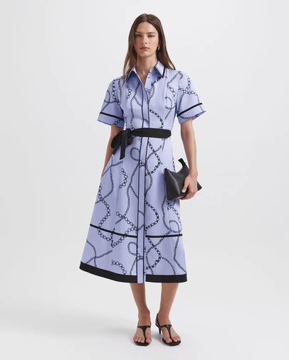 SABA - Chain Twill Belted Midi Dress
