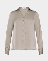 Forcast - Lila V-neck Satin Blouse