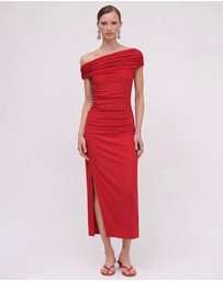 Suboo - Theta Crepe Jersey Off Shoulder Midi