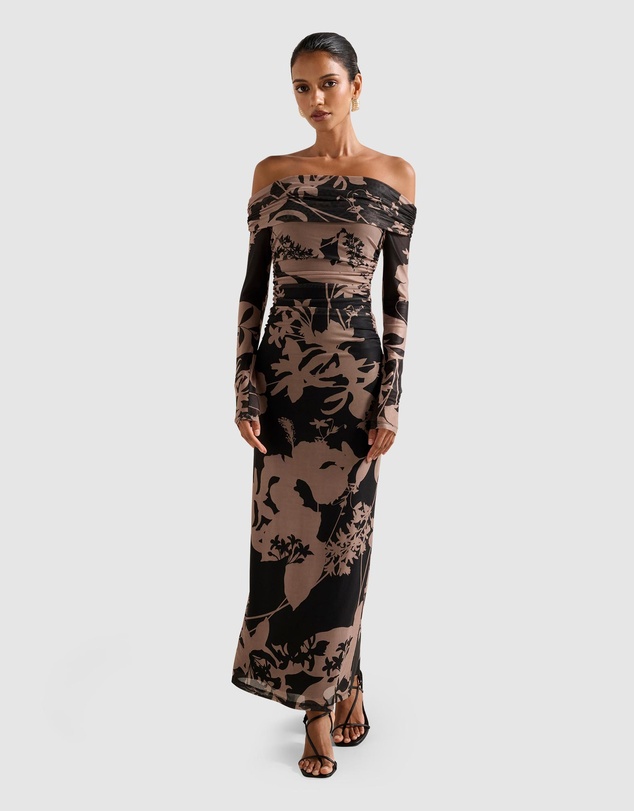 Forever New Petite - Minnie Petite Mesh Bardot Midi Dress