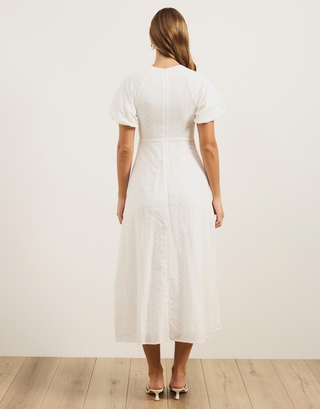 Atmos&Here - Belle Short Sleeve Broderie Midi Dress