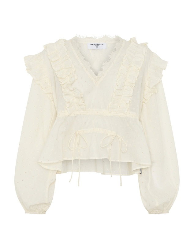 ONE TEASPOON - Willow Ruffle Sheer Top - Ivory