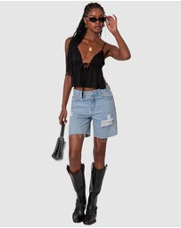 EDIKTED - Rylee Tie Front Open Back Top