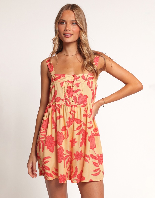 Petal & Pup - Nani Playsuit - Red Yellow Paisley Floral