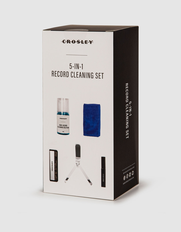 Crosley - Crosley 5 In 1 Record Cleaning Set & Crosley Record Storage Crate Bundle