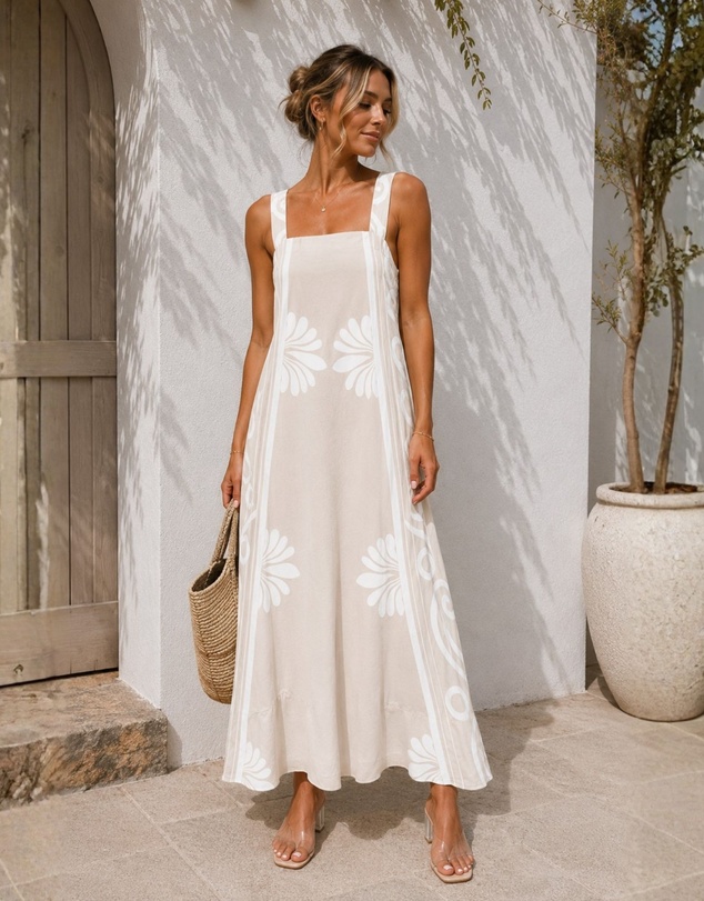 Esther & Co - Holden Dress - Beige Floral