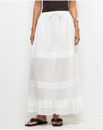 AERE - Tiered Hem Cotton Skirt