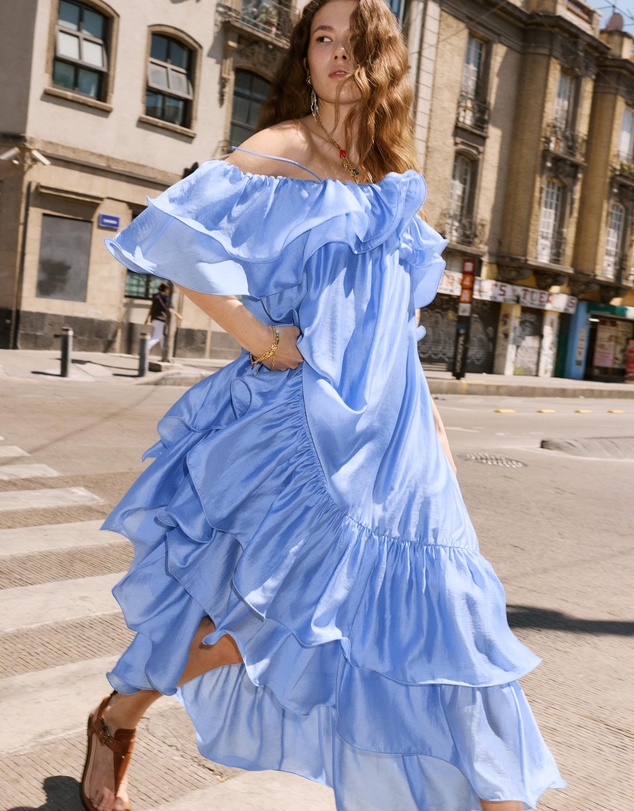 & Other Stories - Off-Shoulder Ruffle Maxi Dress