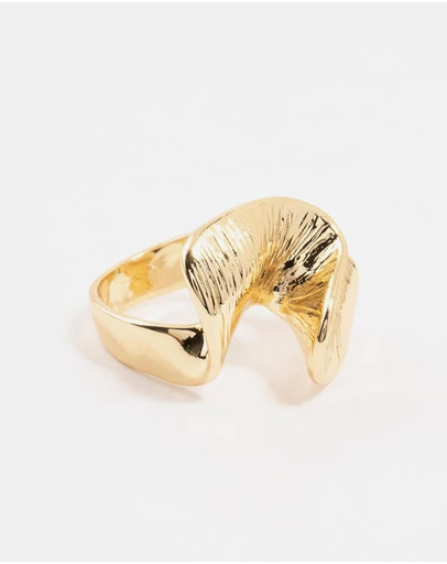 Lovisa - Gold Plated Textured Metal Twisted Ring