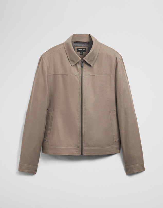 Country Road - Cotton Linen Blend Zip Through Jacket