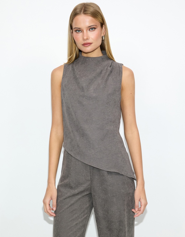 Dazie - Pixie High Neck Cupro Top