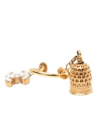 Pre-Loved by Azura Reborn - Pre-Loved Gold Plated Enamel CC Bell Drop Push Back Earrings