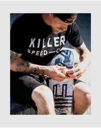 Killer Speed Co. - Killer Speed Co. Men Logo Teeblack Tees Relaxed Fit Crew Neck Black