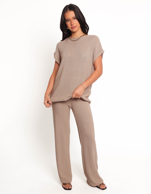 Petal & Pup - Stassia Knitted Pant Set - Brown