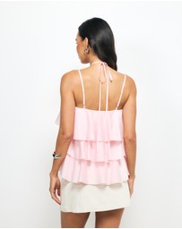 AERE - Giselle Tiered Halter Top