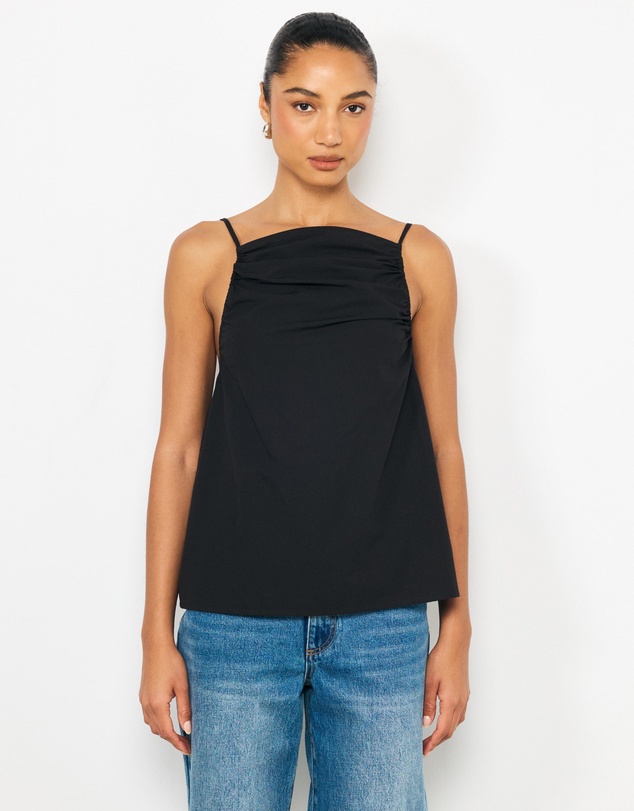 AERE - Zara Ruched Poplin Top